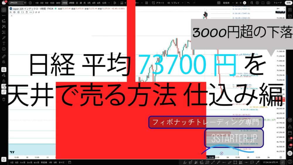 日経平均の73700を天井で売る方法 仕込み編